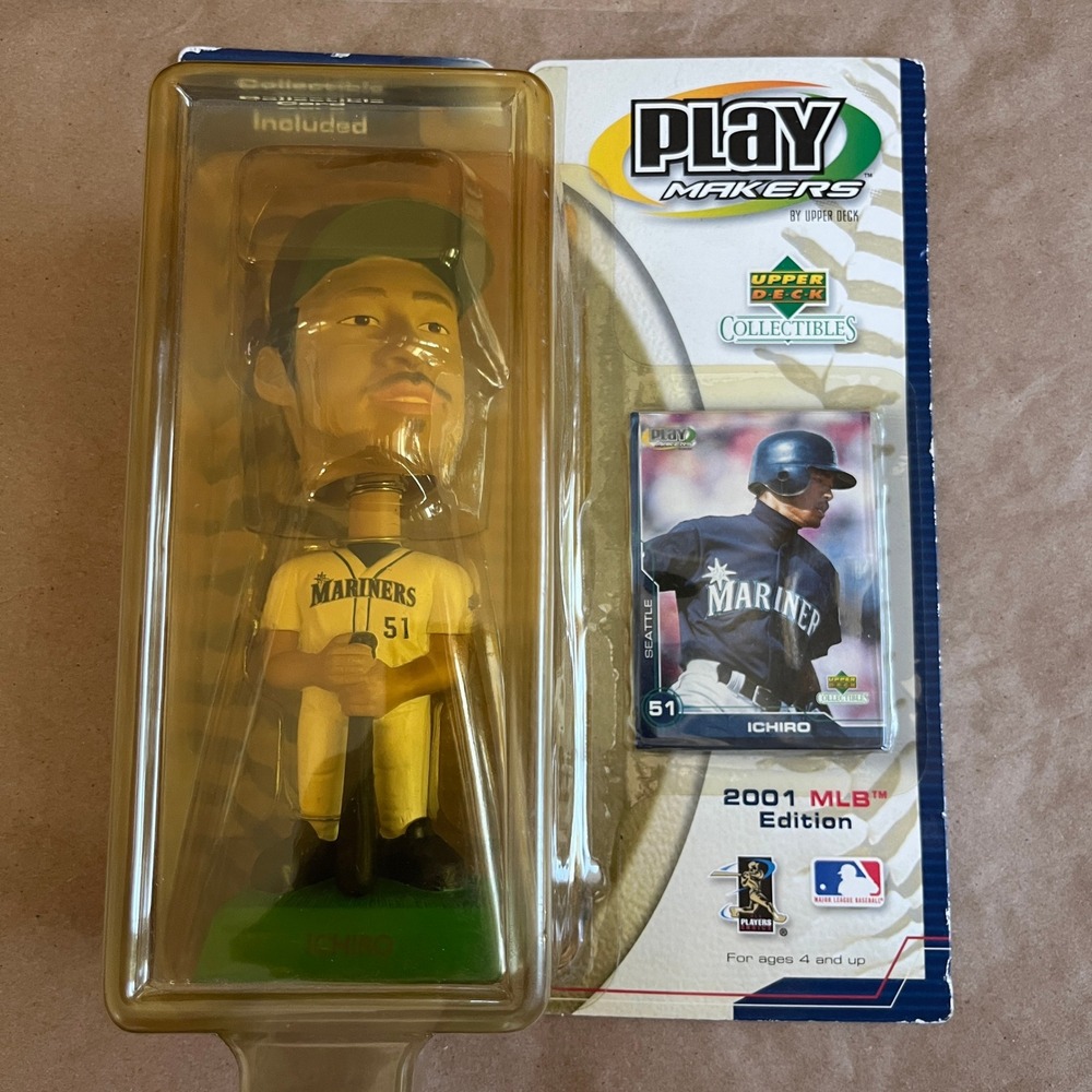 2001 Upper Deck PlayMakers Ichiro Suzuki Seattle Mariners Bobblehead Sealed
